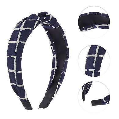 Grace Plaid Pattern Wide Cross Knot Headbands for Women 1 Pc