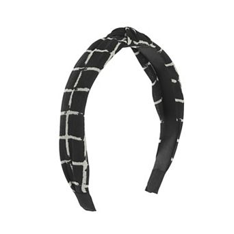 Grace Plaid Pattern Wide Cross Knot Headbands for Women 1 pc