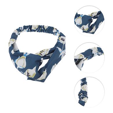 Fashion Lily Pattern Cross Elastic Hairband for Women 1 Pc
