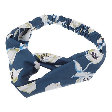 Fashion Lily Pattern Cross Elastic Hairband for Women 1 Pc