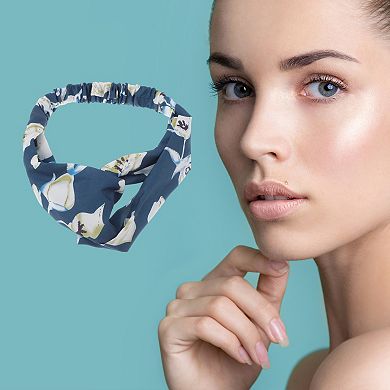Fashion Lily Pattern Cross Elastic Hairband for Women 1 Pc