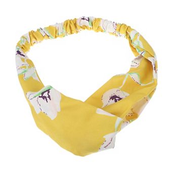 Fashion Lily Pattern Cross Elastic Hairband for Women 1 pc
