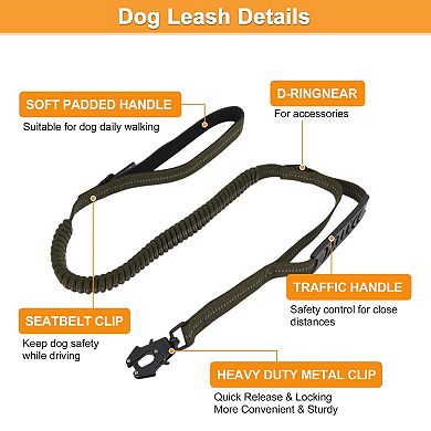 Reflective Shock-Absorbing Dog Leash with Padded Handles 1 Pc