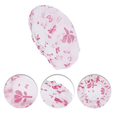 5 Pcs Print Single Layer Shower Cap for Bathroom