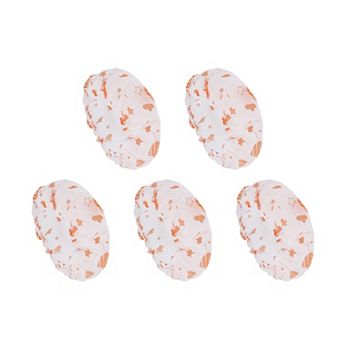 5 pc Print Single Layer Shower Cap for Bathroom