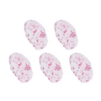 5 pc Print Single Layer Shower Cap for Bathroom
