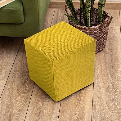 1Pc Square Sofa Cover 18x18x18inch Stretch Polyester Washable Stool Slipcovers Elastic Protector