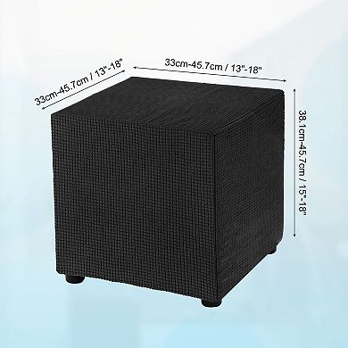 1Pc Square Sofa Cover 18x18x18inch Stretch Polyester Washable Stool Slipcovers Elastic Protector
