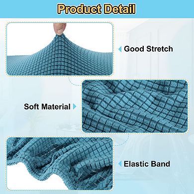 1Pc Square Sofa Cover 18x18x18inch Stretch Polyester Washable Stool Slipcovers Elastic Protector
