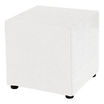 1 pc Square Sofa Cover 18x18x18inch Stretch Polyester Washable Stool Slipcovers Elastic Protector