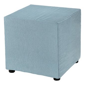 1 pc Square Sofa Cover 18x18x18inch Stretch Polyester Washable Stool Slipcovers Elastic Protector