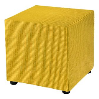 1 pc Square Sofa Cover 18x18x18inch Stretch Polyester Washable Stool Slipcovers Elastic Protector