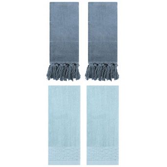 4 pc Decorative Turkish Hand Towels and Cotton Embroidery Pattern Hand Towels Set, 14"x30"
