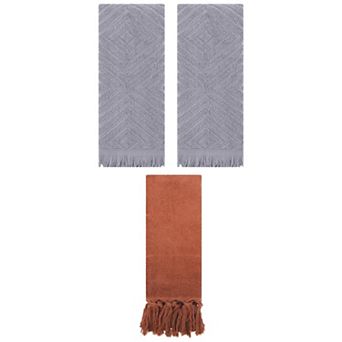 3 pc Decorative Turkish Hand Towels and Soft Geometric Patterns Hand Towels, 14"x30"&13"x29"