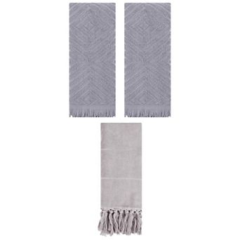 3 pc Decorative Turkish Hand Towels and Soft Geometric Patterns Hand Towels, 14"x30"&13"x29"