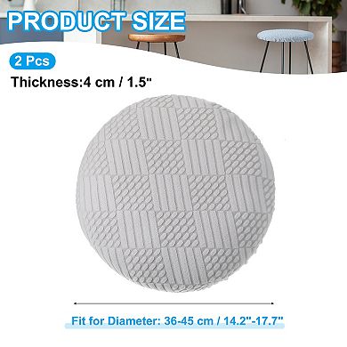 2Pcs Round Elastic Washable Cushion Slipcover, Stretchy Bar Seat Cover for 14"-18" Chair
