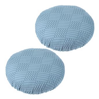 2 pc Round Elastic Washable Cushion Slipcover, Stretchy Bar Seat Cover for 14"-18" Chair