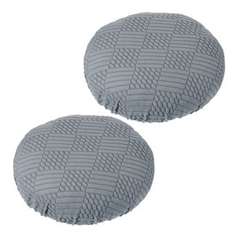 2 pc Round Elastic Washable Cushion Slipcover, Stretchy Bar Seat Cover for 14"-18" Chair