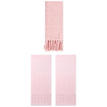 3 pc Decorative Turkish Hand Towels and Soft Embroidery Pattern Hand Towels Set, 14"x30"