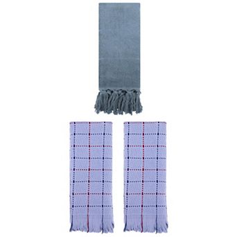 3 pc Turkish Hand Towel Set Cotton Absorbent Soft Farmhouse Decorative Towels, 14"x30"&13"x29"