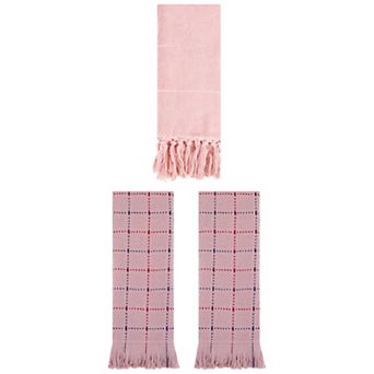 3 pc Turkish Hand Towel Set Cotton Absorbent Soft Farmhouse Decorative Towels, 14"x30"&13"x29"