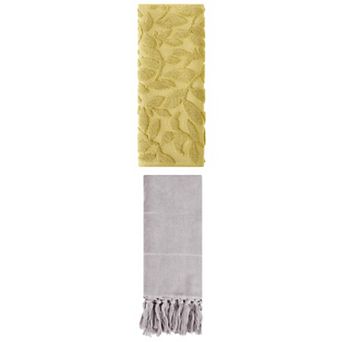 2 pc Decorative Turkish Hand Towels and Soft Absorbent Jacquard Pattern Boho Hand Towels, 14"x30"