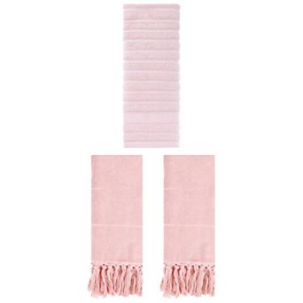 3 pc Striped Pattern Decorative Comfort Towel and Soft Turkish Hand Towels Set, 14"x30"