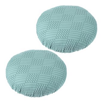 2 pc Round Elastic Washable Cushion Slipcover, Stretchy Bar Seat Cover for 11"-14" Chair