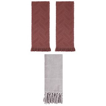 3 pc Decorative Turkish Hand Towels and Jacquard Pattern Boho Hand Towel Set, 14"x30"&13"x29"