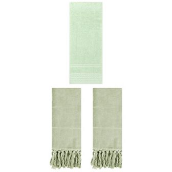 3 pc Comfort Decorative Turkish Hand Towels and Quick Drying Striped Pattern Hand Towels, 14"x30"