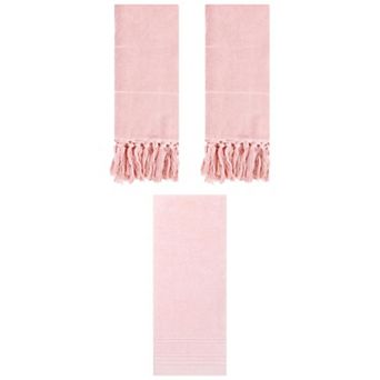 3 pc Comfort Decorative Turkish Hand Towels and Quick Drying Striped Pattern Hand Towels, 14"x30"