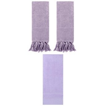 3 pc Comfort Decorative Turkish Hand Towels and Quick Drying Striped Pattern Hand Towels, 14"x30"