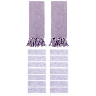4 pc Decorative Turkish Hand Towels and Striped Cotton Bathroom Hand Towels, 14"x30"&13"x29"