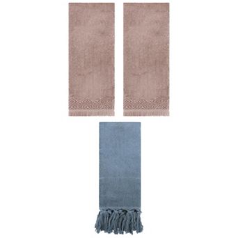 3 pc Decorative Turkish Hand Towels and Absorbent Geometric Patterns Hand Towels, 14"x30"&13"x29"