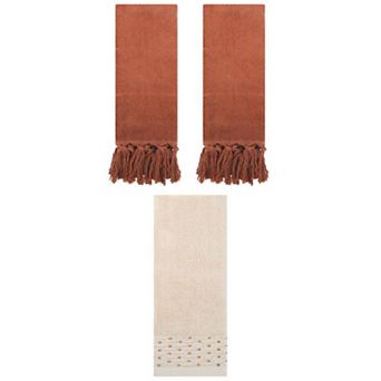 3 pc Decorative Turkish Hand Towels and Cotton Embroidery Pattern Hand Towels Set, 14"x30"