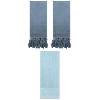 3 pc Decorative Turkish Hand Towels and Cotton Embroidery Pattern Hand Towels Set, 14"x30"