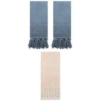 3 pc Decorative Turkish Hand Towels and Cotton Embroidery Pattern Hand Towels Set, 14"x30"