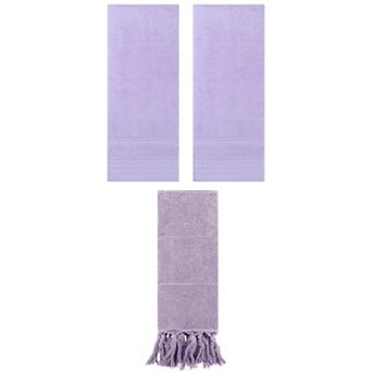 3 pc Comfort Decorative Turkish Hand Towel and Quick Drying Striped Pattern Hand Towel Set, 14"x30"