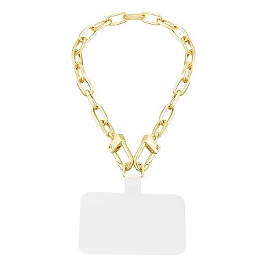 Emberly Gold Tone Paperclip Chain Phone Charm Wristlet