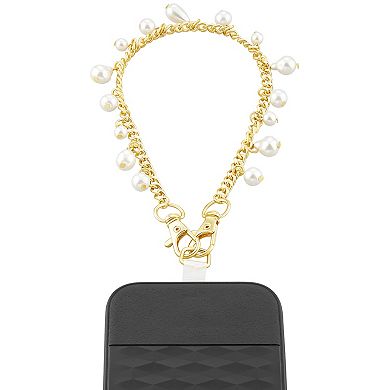 Emberly Fresh Water Pearl Chain Phone Charm Wristlet