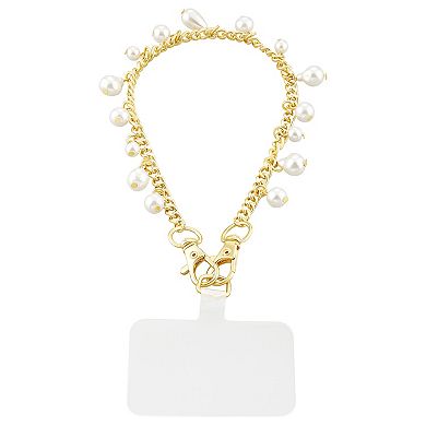 Emberly Fresh Water Pearl Chain Phone Charm Wristlet