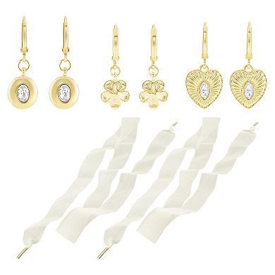 Emberly Women's Heart, Flower & Bow Shoe Charm Set