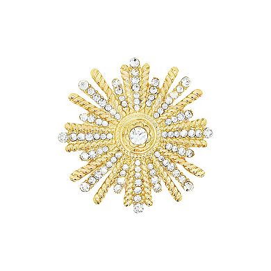 Emberly Gold-Tone Beaded Glass Stone Detailed Star Brooch