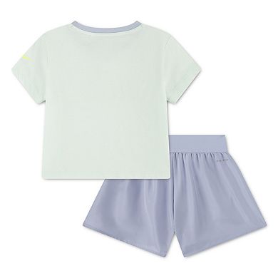 Baby Toddler & Little Girls 12 months - 6x Girls Nike Short Sleeve T-shirt & Dri-FIT Crossover Shorts 2-Piece Set