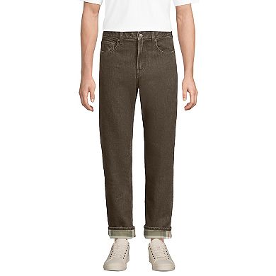Lands' End Stretch Comfort Waist Classic Fit Flannel Lined Jeans
