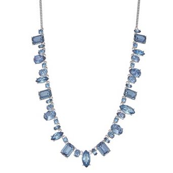 Simply Vera Vera Wang Silver Tone Blue Simulated Stone Collar Necklace