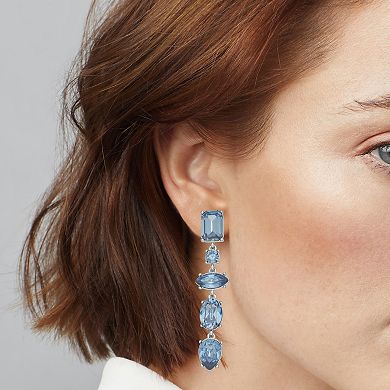 Simply Vera Vera Wang Silver Tone Blue Crystal Linear Drop Earrings