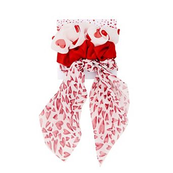 Heart Print Scrunchie Set 3 pk