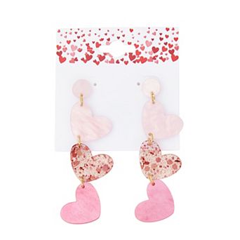 Gold-Tone Tonal Linear Heart Earrings