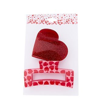 2 pc Heart Claw Clip Set